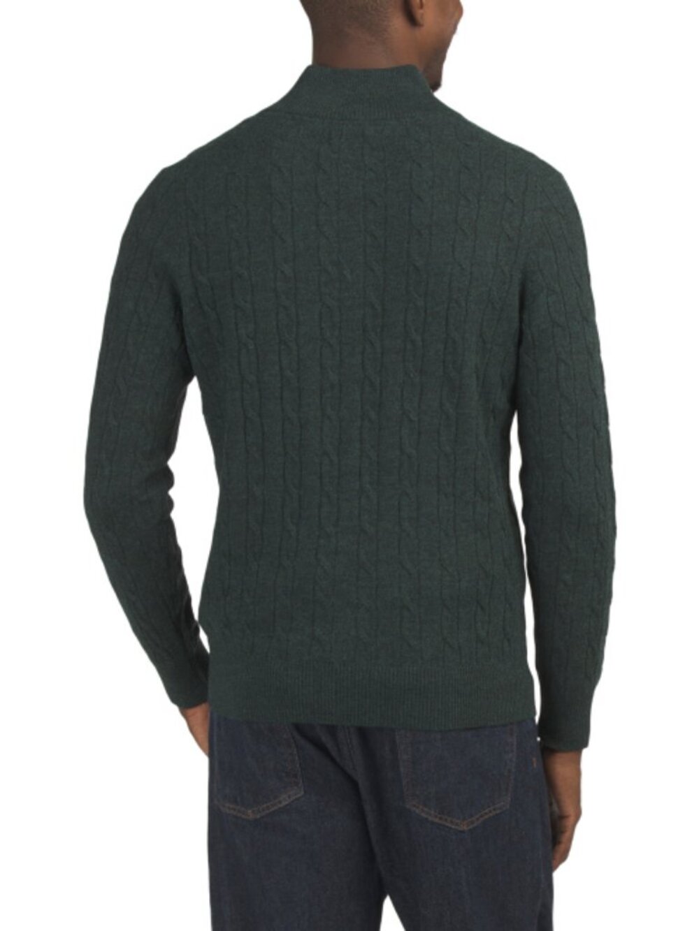JASON WU Extrafine Merino Wool Cable Knit Quarter Zip Long Sleeve Sweater - Picture 2 of 3